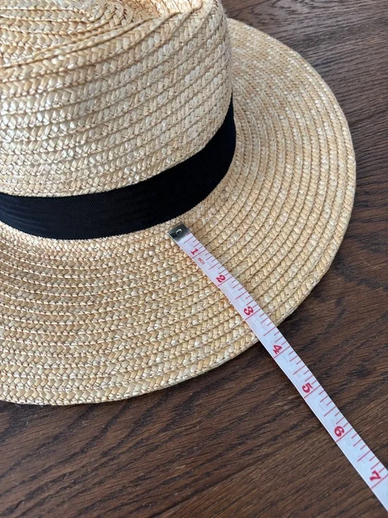 Brixton Joanna in Honey Straw Wide-Brim Hat with Black Band - Picture 10 of 11